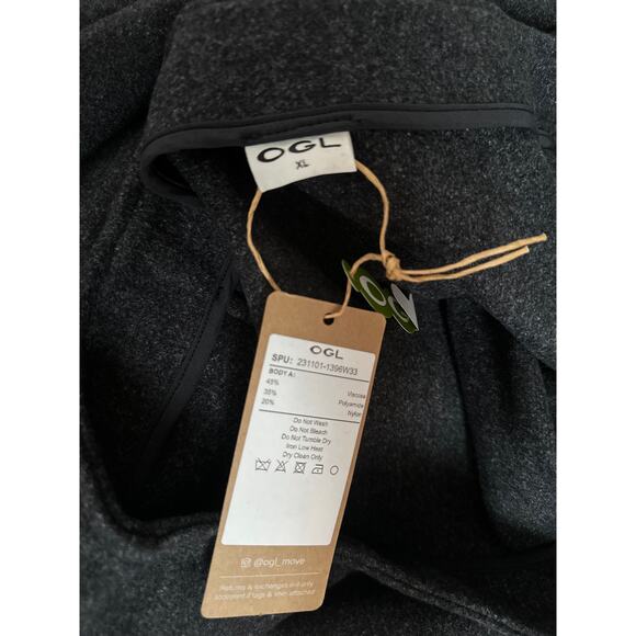 OGL Skirt Womens Size XL Heather Black A-Line Midi Flared Cozy Chic - Picture 6 of 7